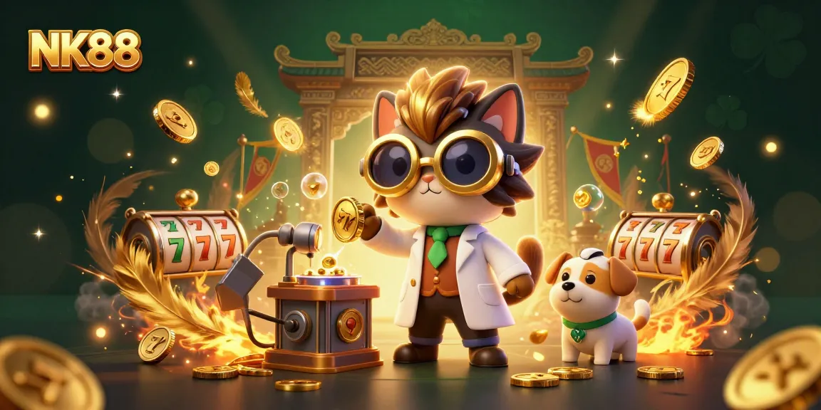Experience the excitement of NK88 with slots and jackpots in a vibrant casino scene.