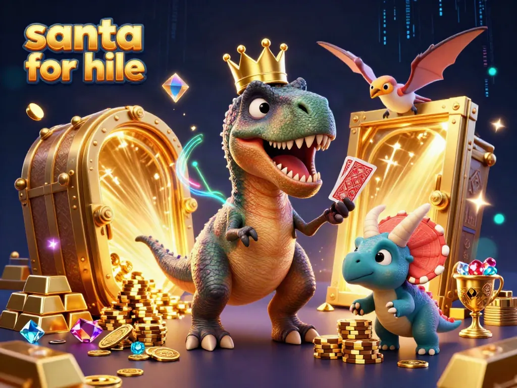 Players engaging a fun-filled casino experience with "santa for hire" themes in a vibrant 3D scene