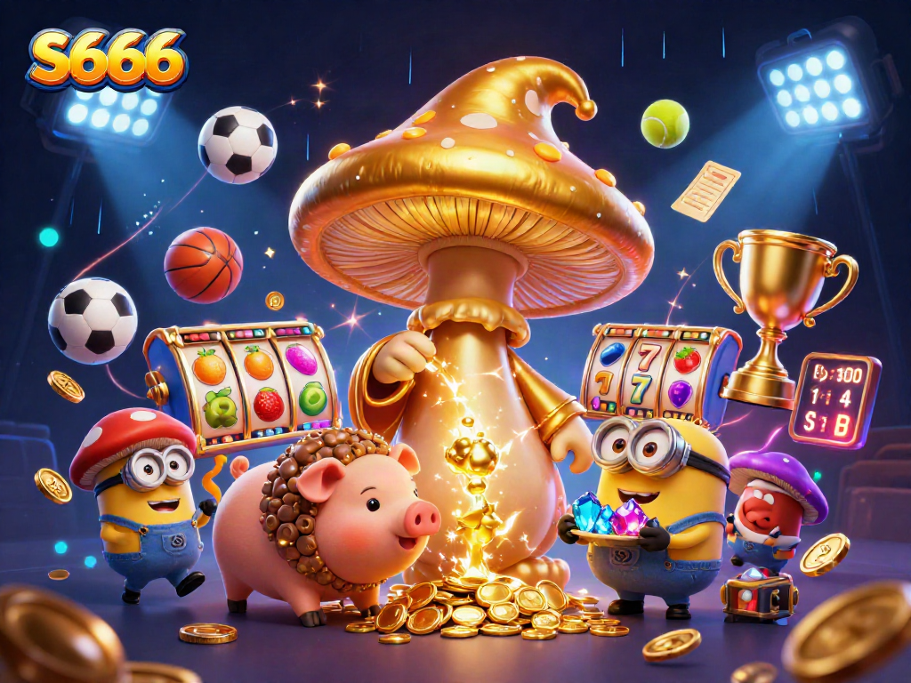 Experience thrilling gameplay with S666's magical golden wizard turning treasures to gold while enjoying slots and sports betting.