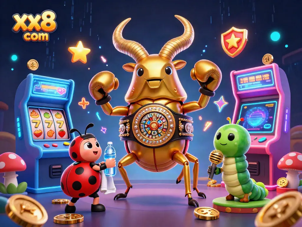 Engage with the exciting world of gambling at xx8 com featuring a vibrant 3D casino scene with characters.