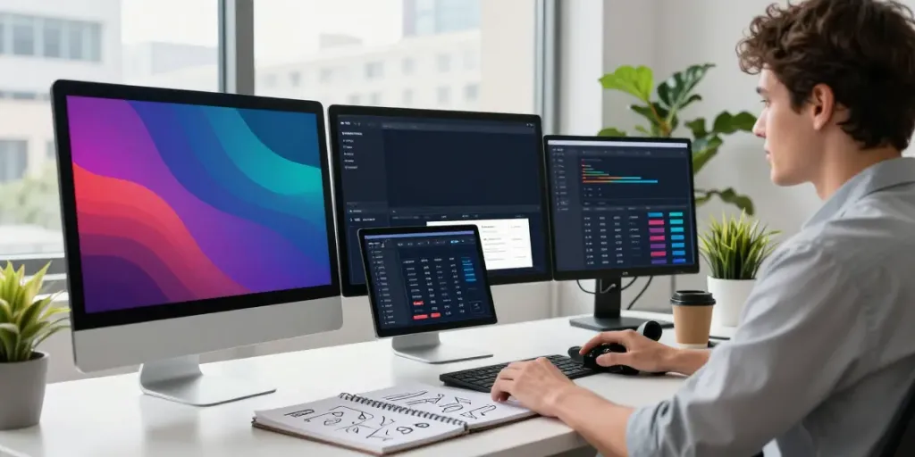 SEO specialist in a modern workspace optimizing instant indexing strategies.
