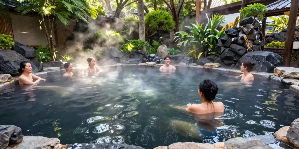 Experience revitalizing mineral baths at rokok88 hot springs with serene volcanic water.