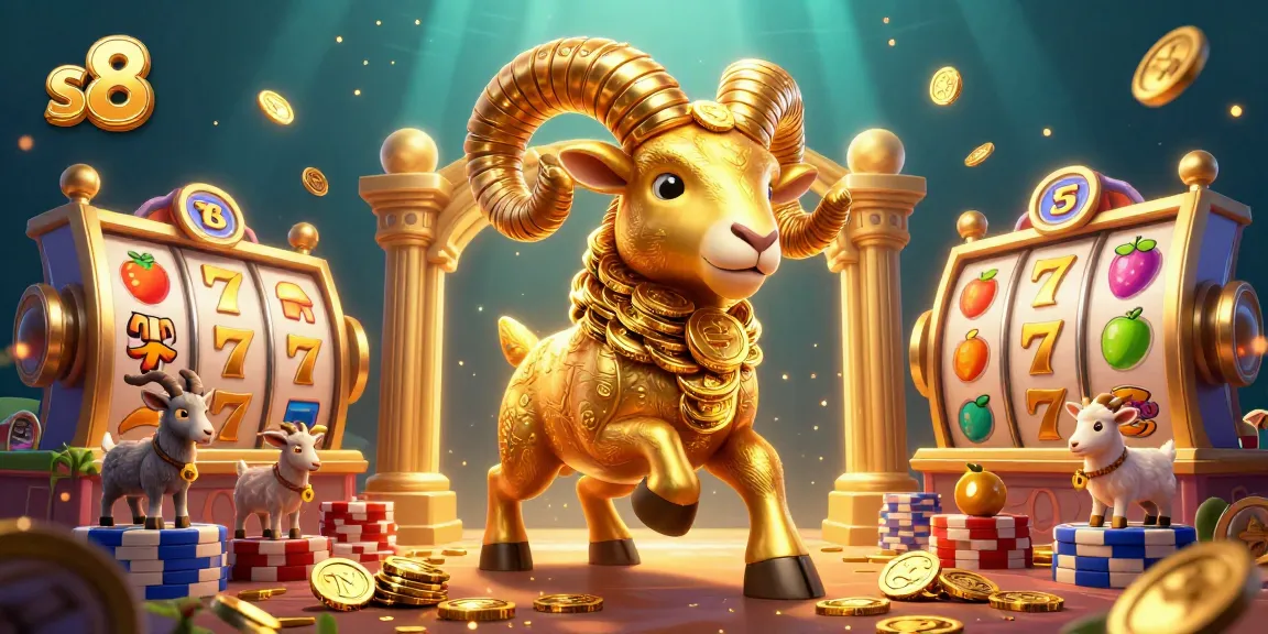 Experience thrilling casino excitement with s8's golden ram charging through dynamic slots and jackpot elements.
