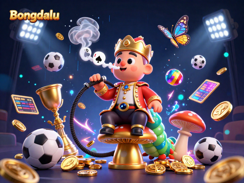 Bongdalu features a captivating scene of a hookah-master in a vibrant casino setting, promoting exciting sports betting.
