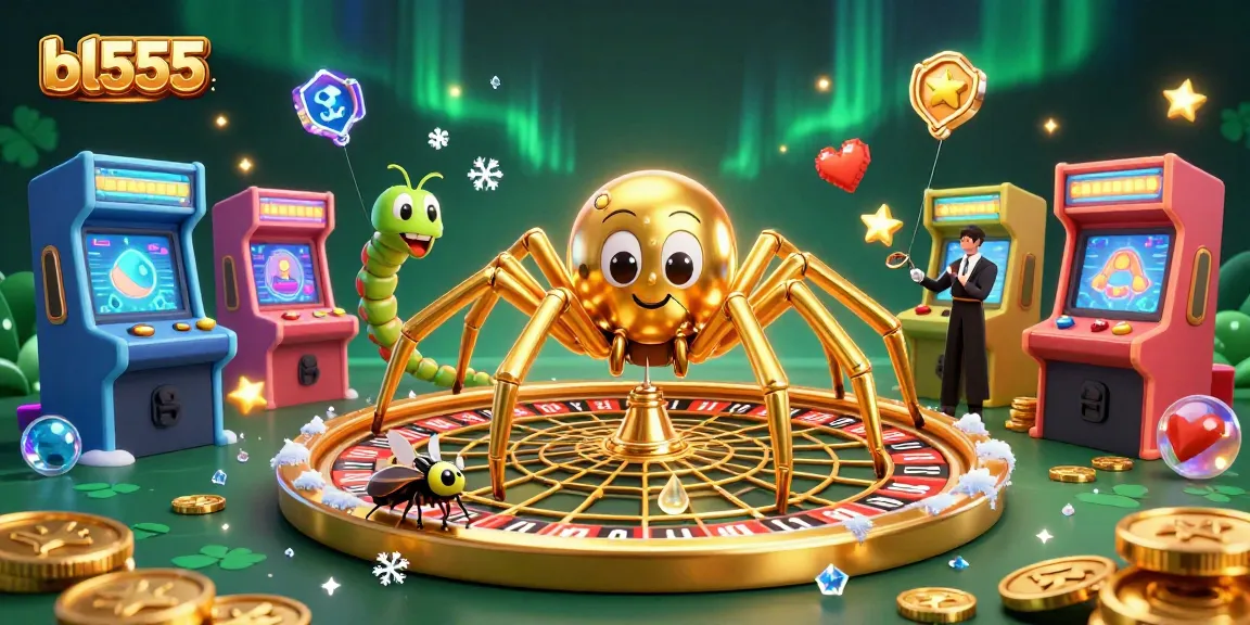 Engage with exciting games at bl555, featuring a golden spider roulette and dynamic casino elements.