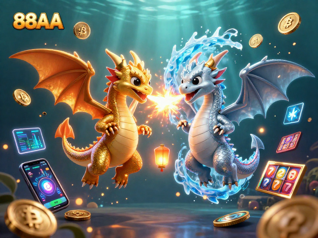 Experience the dynamic excitement of 88AA with vibrant gaming elements in an ultra-detailed 3D scene.