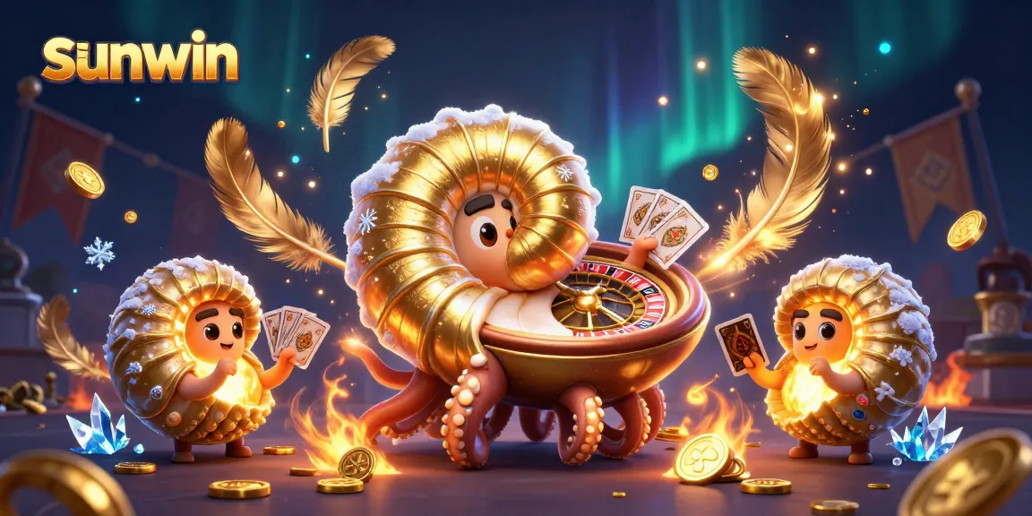 Experience thrilling wins at Sunwin as a giant nautilus unleashes winning hands in a vibrant casino